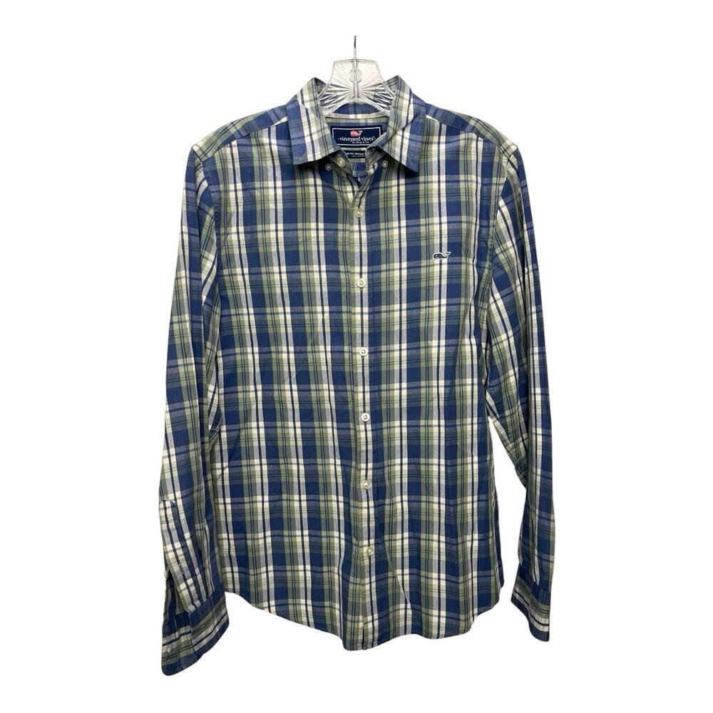 Vineyard Vines Whale Shirt Men's Small Plaid Slim Fit Button Down